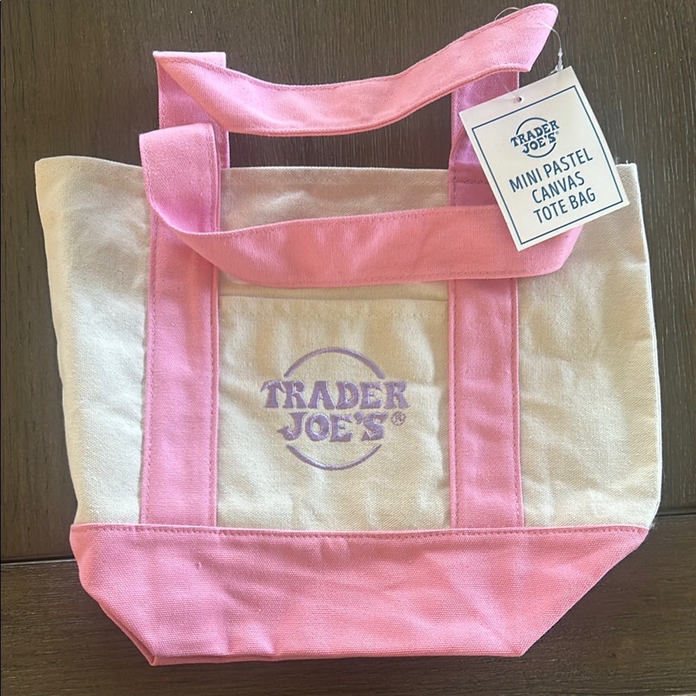 Trader Joe’s  Pink and Cream Tote Bag for Everyday Use
